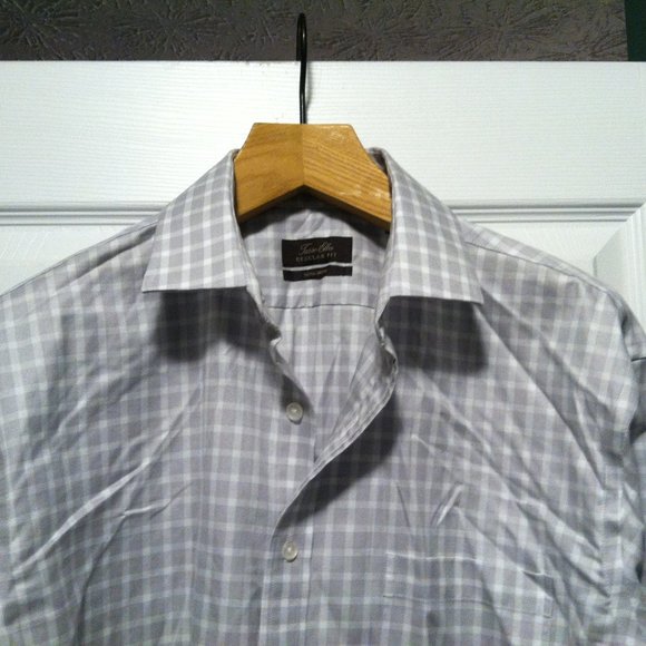 TASSO ELBA MEN'S PRE-OWNED 100%COTTON DRESS SHIRT W/FRENCH CUFFS SIZE: 17/36-37 - Picture 1 of 6